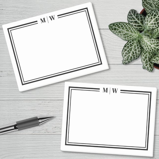 Simple Minimalist Monogram Post-it Klebezettel (Simple Minimalist Monogram Post-it Notes)