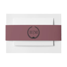 Simple Minimalist Romantic Rosewood Monogram Einladungsbanderole