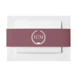 Simple Minimalist Romantic Rosewood Monogram Einladungsbanderole