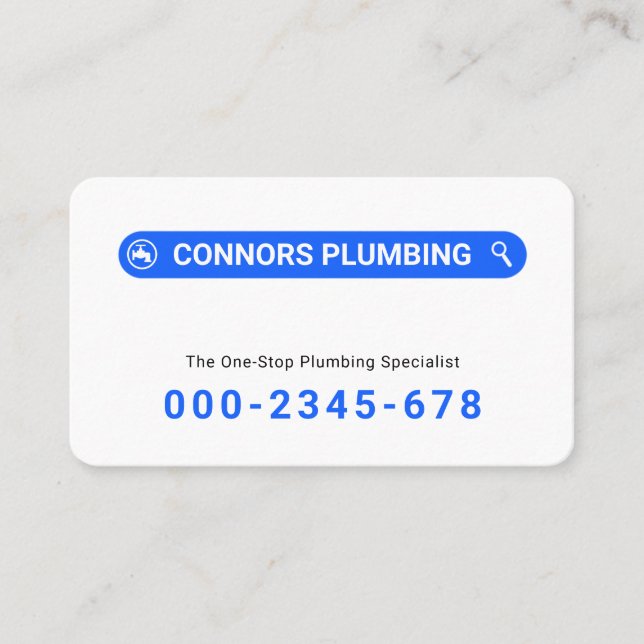 Simple Minimalist Searching Plumber Service Visitenkarte (Vorderseite)