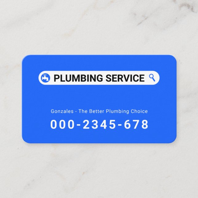 Simple Minimalist Searching Plumber Service Visitenkarte (Vorderseite)