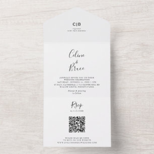 Simple Minimalist Wedding   All In One Einladung