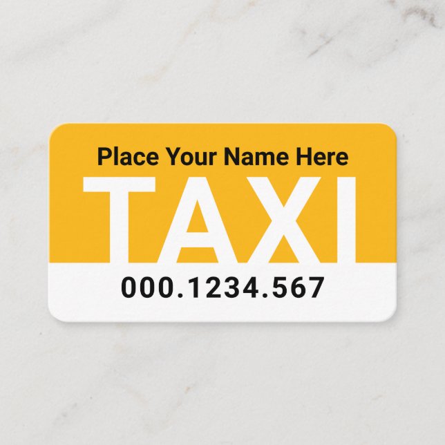 Simple Minimalist Yellow Taxi Service Visitenkarte (Vorderseite)