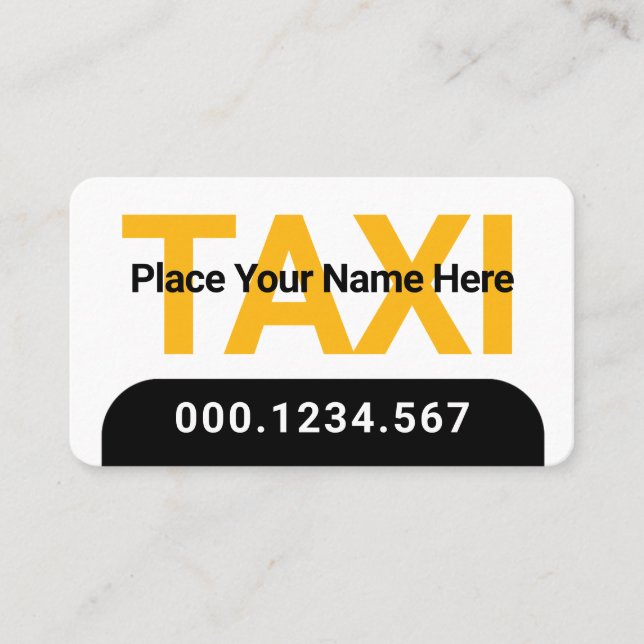 Simple Minimalist Yellow Taxi Service Visitenkarte (Vorderseite)