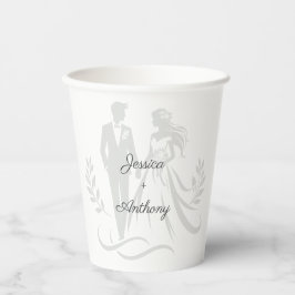 Simple Minimalistc Elegant Custom Name Wedding Pappbecher