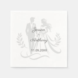 Simple Minimalistc Elegant Custom Name Wedding Serviette