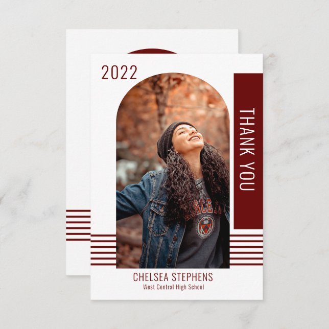 Simple Minimalistisch Foto 2022 Abschluss Vielen D Dankeskarte (Vorne/Hinten)