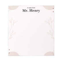 Simple Minimaslist Boho teacher Notepad