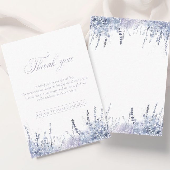 Simple Misty Watercolor Abstract Lavender Wedding Dankeskarte (Von Creator hochgeladen)
