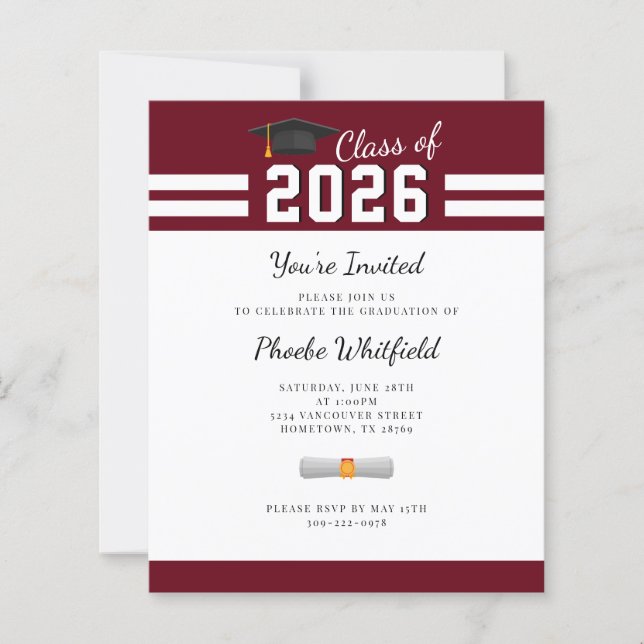 Simple Modern 2025 Graduation Party (Vorderseite)
