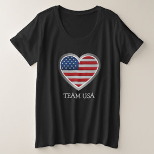 Simple Modern America Fan jubeln USA Flag Teamname Große Größe T-Shirt