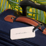 Simple Modern Blush Pink Elegant Gepäckanhänger<br><div class="desc">Elegant luggage tag featuring your signature with swashes in a gray handwritten script calligraphy over a blush pink background.</div>