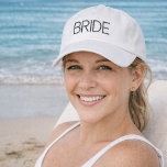 Simple Modern Bride Bestickte Baseballkappe<br><div class="desc">White baseball cap with bold black "BRIDE" text, perfect for bachelorette parties, bridal showers, honeymoon, or wedding day prep. A stylish and fun bridal accessory.</div>