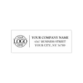 Simple Modern Company Business Logo Return Address Gummistempel