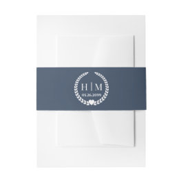 Simple Modern Cool Deep Blue Invitation Belly Band