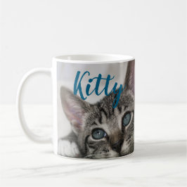 Simple Modern Custom Cat Name and Photo Kaffeetasse