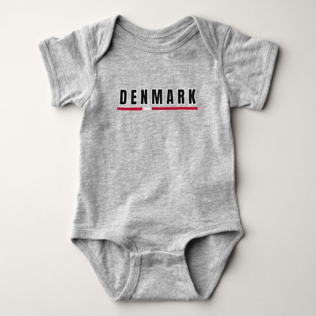 Simple Modern Denmark Danish Letter Flag Souvenir Baby Strampler (Vorderseite)