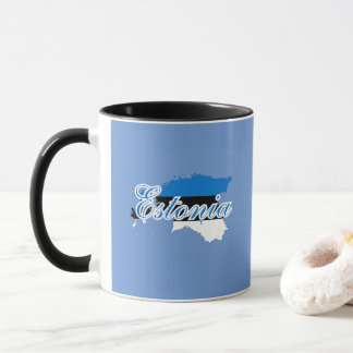 Simple Modern Estland Karte National Flag Souvenir Tasse