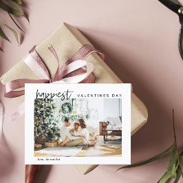 Simple Modern Family Photo | Happy Valentines Postkarte
