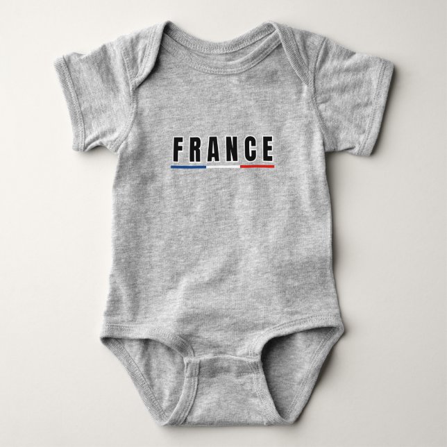 Simple Modern France Französisch Red Letter Souven Baby Strampler (Vorderseite)