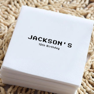 Simple Modern Gamer Boys Birthday Party Serviette