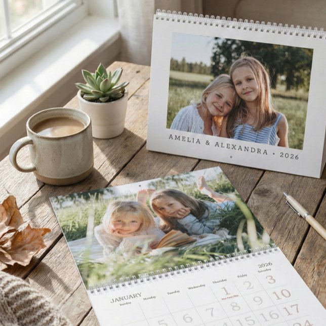 Simple Modern Grandchildren Photo Desk Kalender (Von Creator hochgeladen)