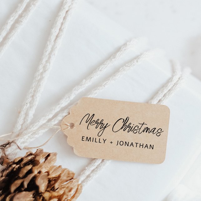 Simple Modern Handwriting Mery Christmas Names Gummistempel (Von Creator hochgeladen)