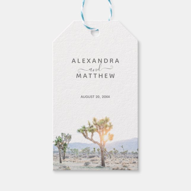 Simple Modern Joshua Tree Vielen Dank Boho Wedding Geschenkanhänger (Vorderseite)