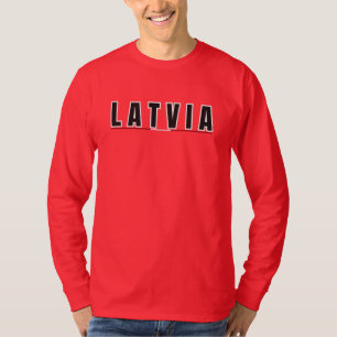 Simple Modern Lettisch Lettisch Letter Flag Souven T-Shirt