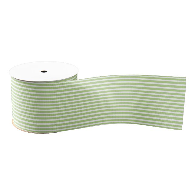 Simple Modern Lime Green White Striped Minimalist  Ripsband (Spule)