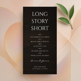 Simple Modern Long Story Short Dark Wood Bookmark Save The Date