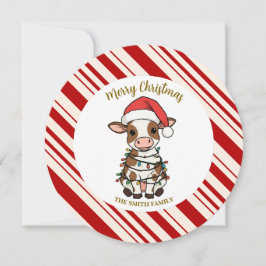 Simple modern merry christmas calf Cow OX pattern Save The Date