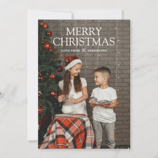Simple Modern Merry Christmas Full Photo Card Feiertagskarte