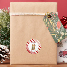 Simple modern merry christmas kitten CatMAS patter Runder Aufkleber