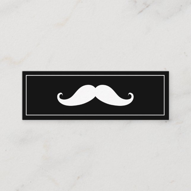 Simple Modern Mustache Barber Shop Mini Business C Mini Visitenkarte (Vorderseite)