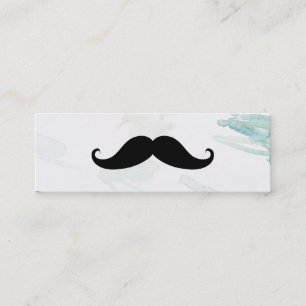 Simple Modern Mustache Barber Shop Mini Business C Mini Visitenkarte