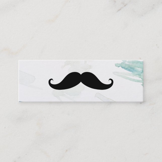 Simple Modern Mustache Barber Shop Mini Business C Mini Visitenkarte (Vorderseite)