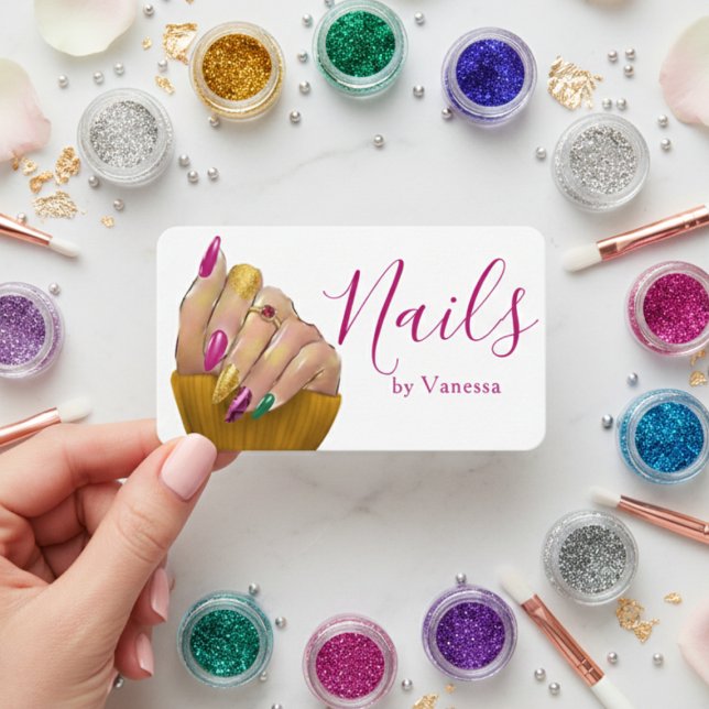 Simple Modern Nail Technician Salon Use Visitenkarte (Von Creator hochgeladen)