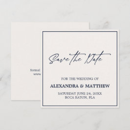Simple Modern Navy Blue Typografy Save The Date