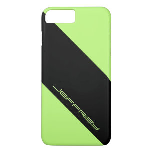 Simple Modern Neon Green Black Minimalist, Name, Case-Mate iPhone Hülle