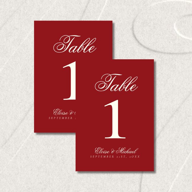 Simple Modern Old Money Wedding Tischnummer (Simple Modern Old Money Wedding Table Number)