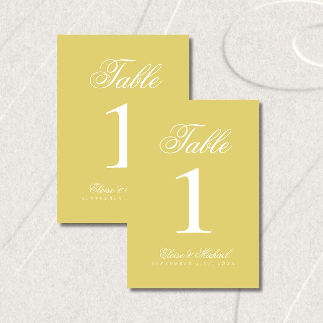 Simple Modern Old Money Wedding Tischnummer (Simple Modern Old Money Wedding Table Number)