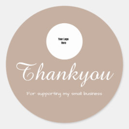 Simple Modern Order Thankyou Logo Script Mocha Runder Aufkleber