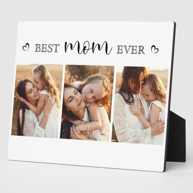 Simple Modern Personalized Gift for Mom Photo Fotoplatte (Seite)
