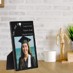 Simple modern photo black white Graduate Fotoplatte<br><div class="desc">Celebrate your graduate with a timeless keepsake they will treasure for years to come. This elegant photo plaque features a clean modern layout, customizable graduation details, and space for a favorite senior portrait. Perfect as a display piece at the graduation party — and even more meaningful afterward as a long-lasting...</div>
