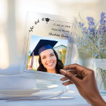 Simple modern photo Graduate Acrylschild<br><div class="desc">Celebrate your graduate with a timeless keepsake they will treasure for years to come. This elegant acrylic photo plaque features a clean modern layout, customizable graduation details, and space for a favorite senior portrait. Perfect as a display piece at the graduation party — and even more meaningful afterward as a...</div>