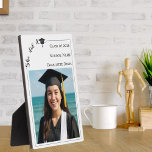 Simple modern photo Graduate Fotoplatte<br><div class="desc">Celebrate your graduate with a timeless keepsake they will treasure for years to come. This elegant photo plaque features a clean modern layout, customizable graduation details, and space for a favorite senior portrait. Perfect as a display piece at the graduation party — and even more meaningful afterward as a long-lasting...</div>