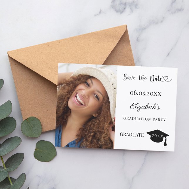Simple modern photo Graduation Save The Date (Von Creator hochgeladen)