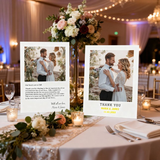 Simple Modern Photo Wedding Thank You Card  Dankeskarte (Von Creator hochgeladen)