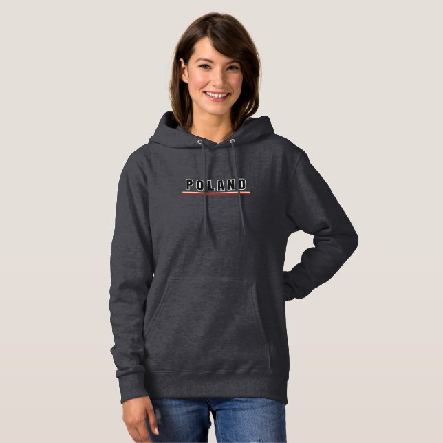 Simple Modern Poland Art Letter Flag Souvenir Hoodie (Vorne ganz)